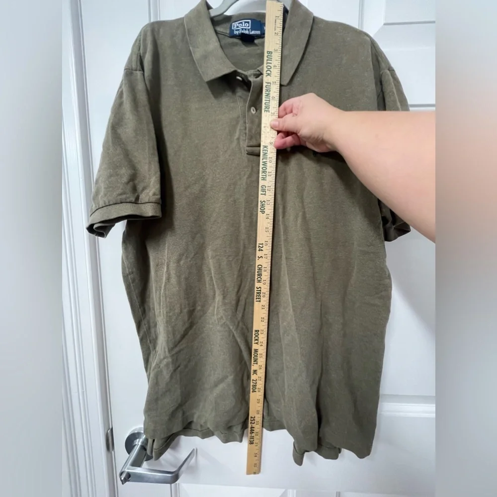 Excellent used condition men’s XL polo by Ralph Lauren short sleeve olive polo - Picture 3 of 5